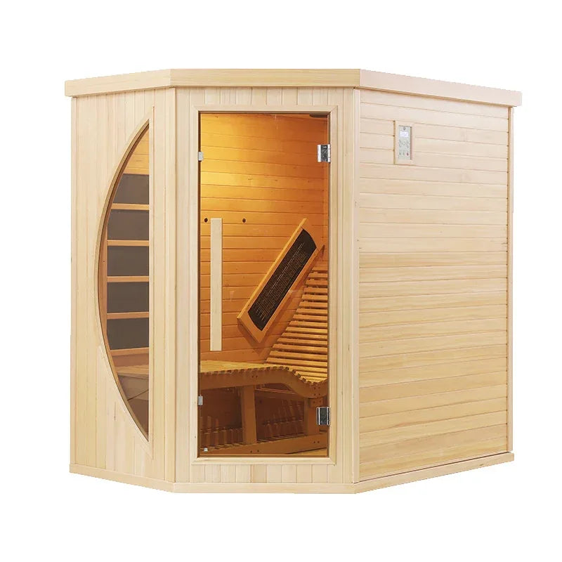 Revive Pro Tech 1 Person Far-Infrared Light Therapy Recliner Sauna Room - Hemlock
