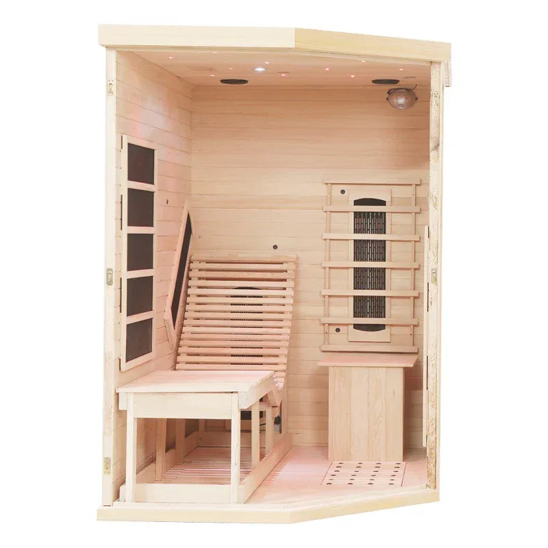 Revive Pro Tech 1 Person Far-Infrared Light Therapy Recliner Sauna Room - Hemlock