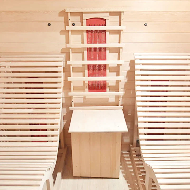 Revive Pro Tech Indoor Finnish Sauna Room - 2 Person Full Spectrum Infrared Sauna with Recliners