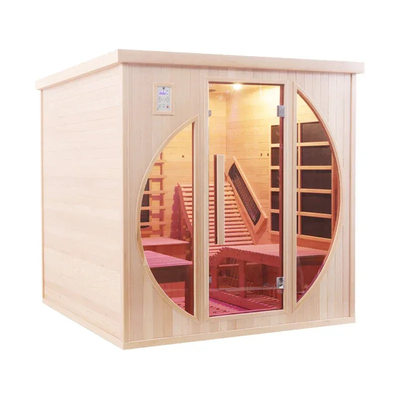 Revive Pro Tech Indoor Finnish Sauna Room - 2 Person Full Spectrum Infrared Sauna with Recliners