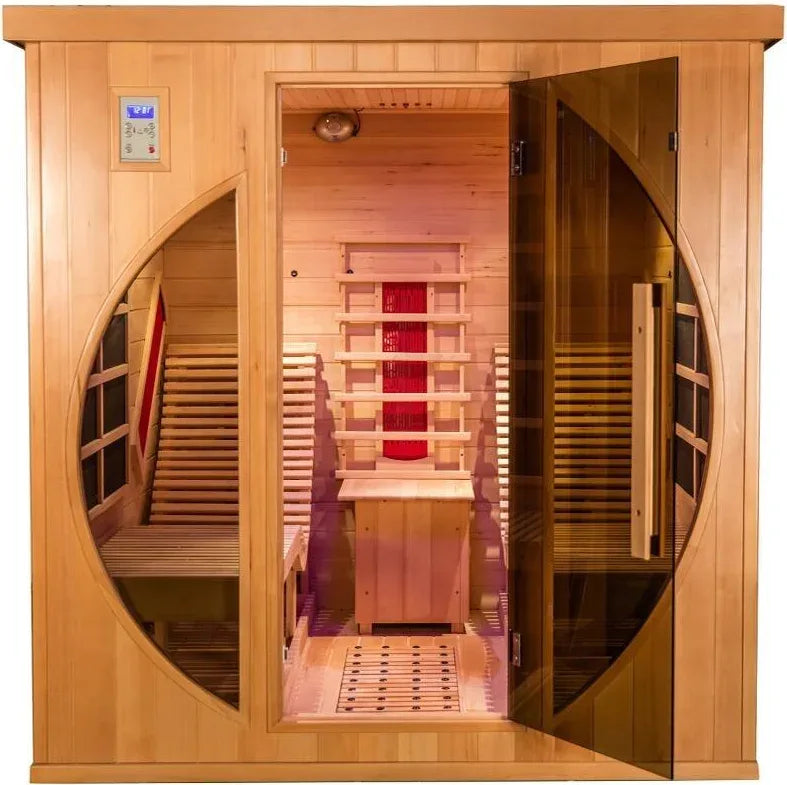 Revive Pro Tech Indoor Finnish Sauna Room - 2 Person Full Spectrum Infrared Sauna with Recliners