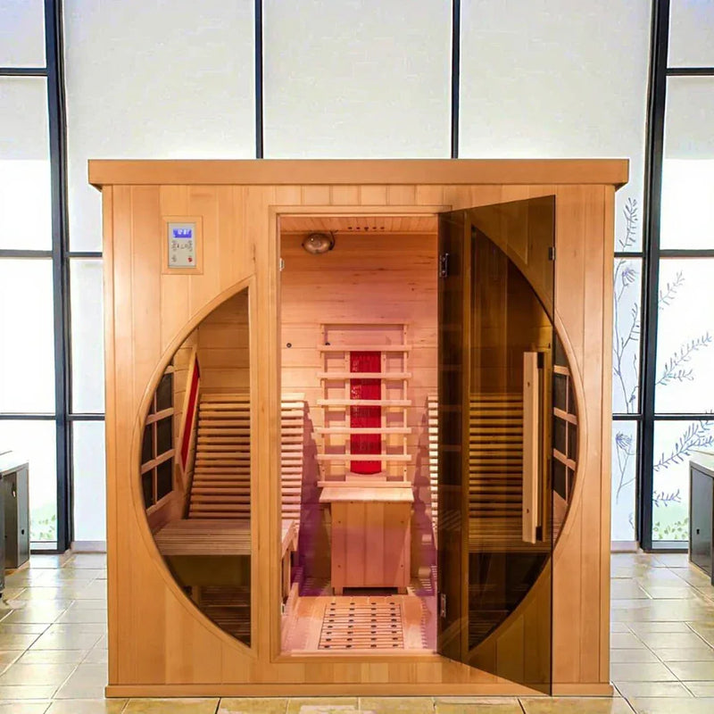 Revive Pro Tech Indoor Finnish Sauna Room - 2 Person Full Spectrum Infrared Sauna with Recliners