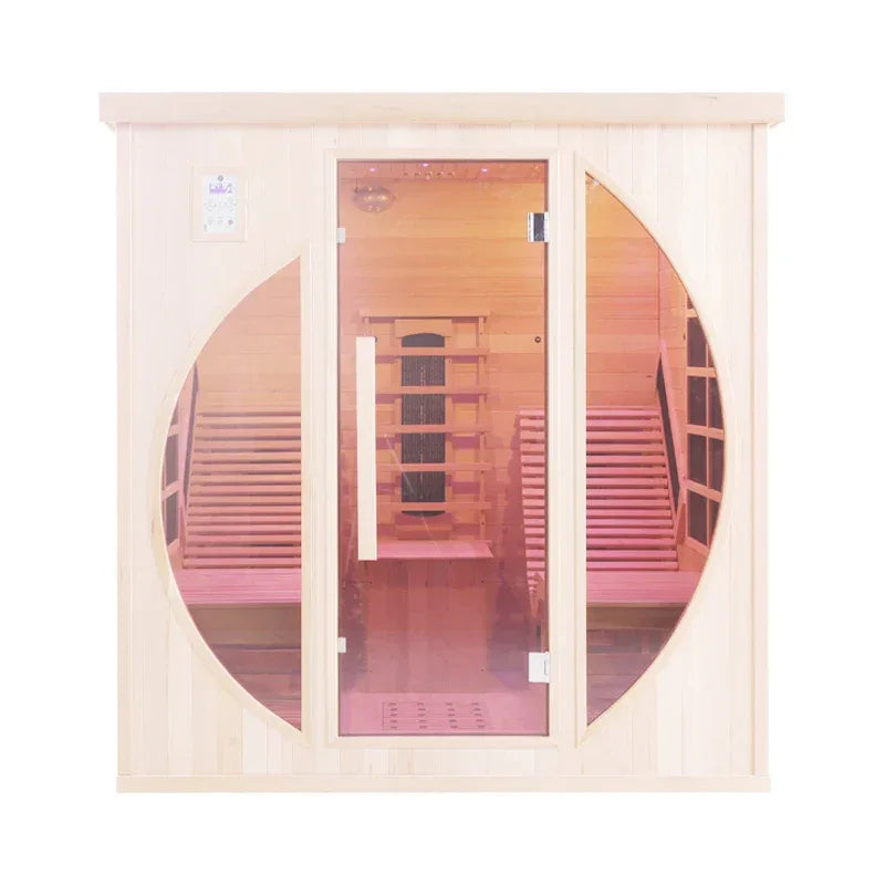 Revive Pro Tech Indoor Finnish Sauna Room - 2 Person Full Spectrum Infrared Sauna with Recliners