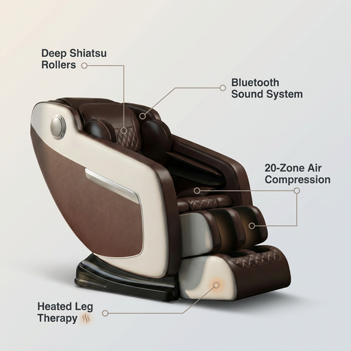Full Body Massage Chair with Zero Gravity, Heated Back & Legs, 20 Airbags, Bluetooth, Shiatsu Recliner for Home — Lifestyle