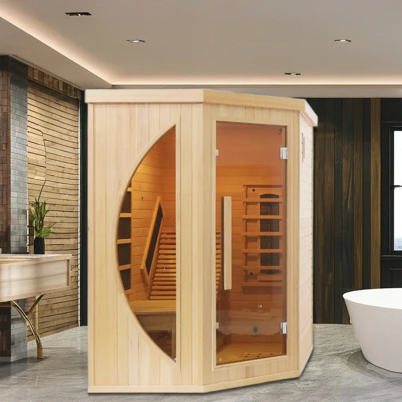 Revive Pro Tech 1 Person Far-Infrared Light Therapy Recliner Sauna Room - Hemlock