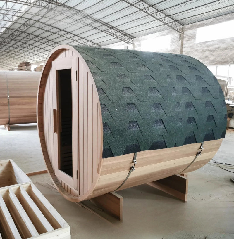 Red Cedar Barrel Outdoor Sauna – 2–4 Person, 1.8m or 2.4m