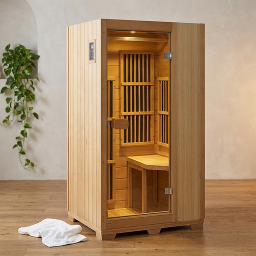 Far Infrared Wooden Sauna Room Home Sauna Spa for 1 Person1140W — Studio Shot