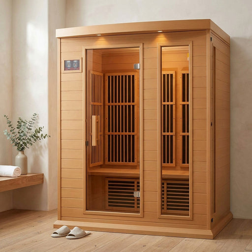 3 - Person FAR Infrared Sauna in Hemlock — Studio Shot