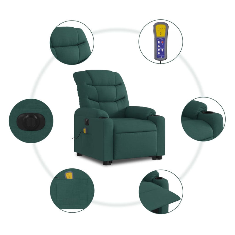 Electric Power Lift Recliner Chair with 6-Point Vibration Massage – Fabric Upholstery
